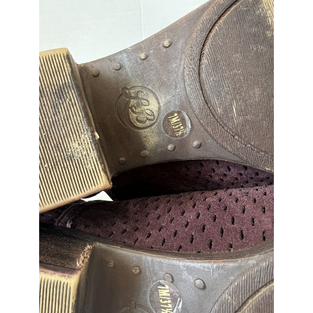 Lucky Brand Ankle Booties Womens 7 Baley Maroon Suede Leather Perforated Boots - Picture 8 of 8